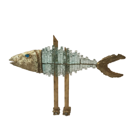 Bronze & Glass Fishbone 004