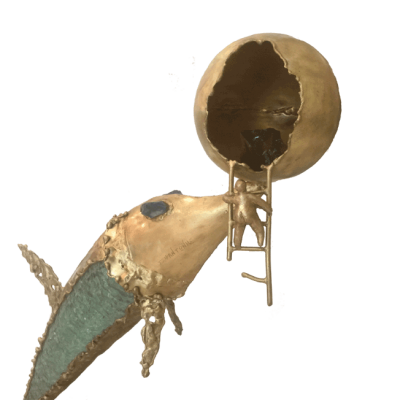 Lamp sculpture Dolphin 001Lb