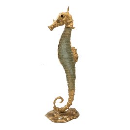 Bronze & Glass Seahorse 001c