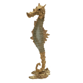 Bronze & Glass Seahorse 002b